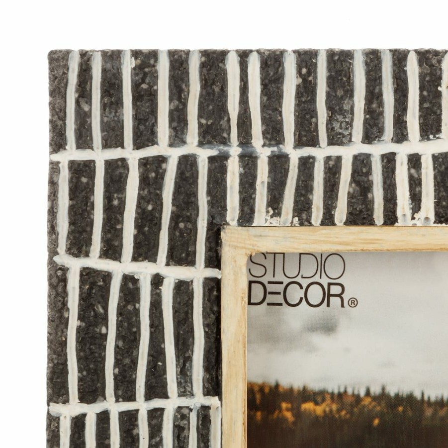 Frames * | Best Deal Black, White & Natural Picture Frame By Studio Decor By Studio Decor