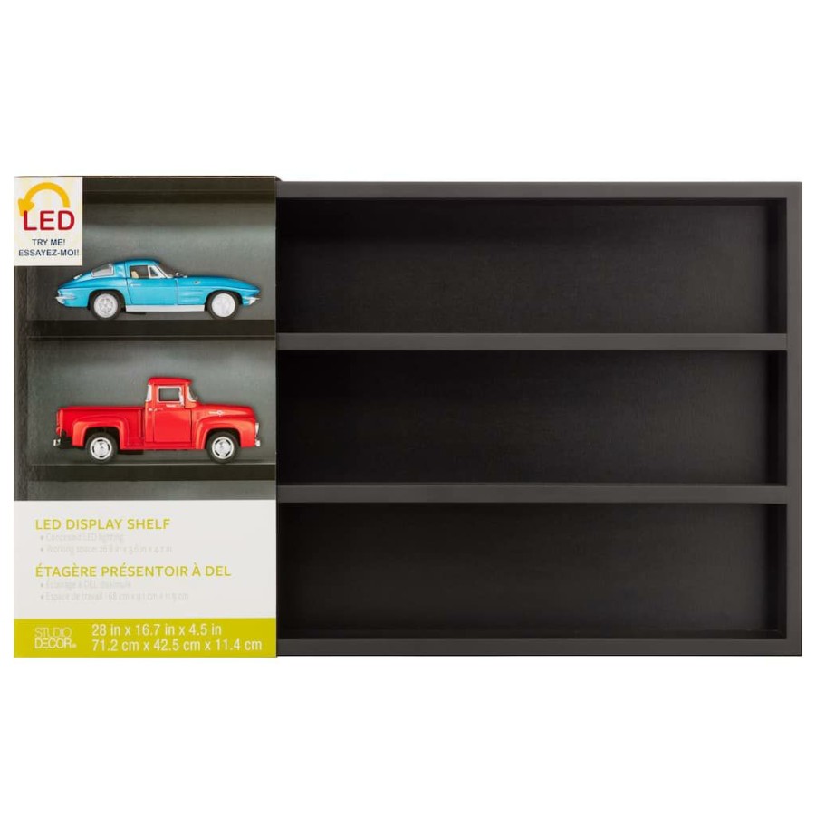 Frames * | Best Sale 4 Pack: Black Three-Tiered 28 X 16.7 Led Display Shelf By Studio Decor By Studio Decor