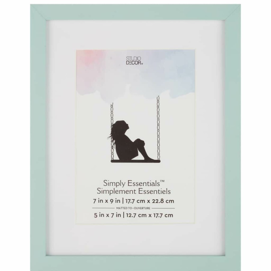 Frames * | Coupon Teal Linear 5 X 7 Frame With Mat, Simply Essentials By Studio Decor By Studio Decor