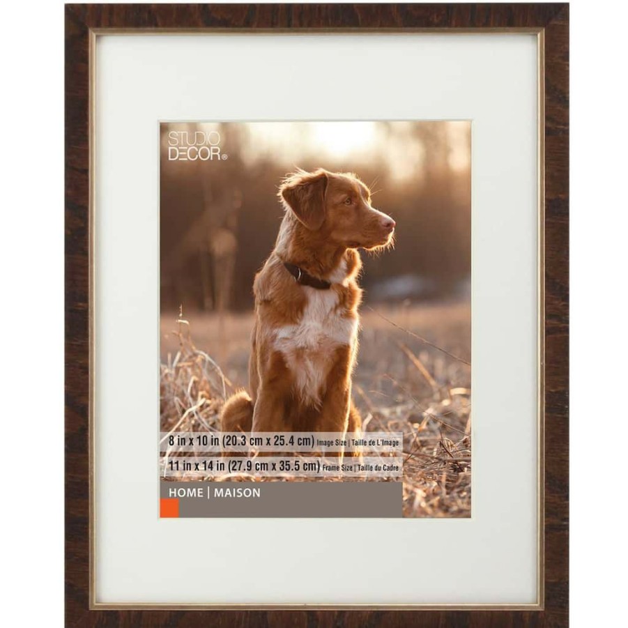 Frames * | Cheapest 8 Pack: Oak & Gold 8 X 10 Frame With Mat, Home By Studio Decor By Studio Decor