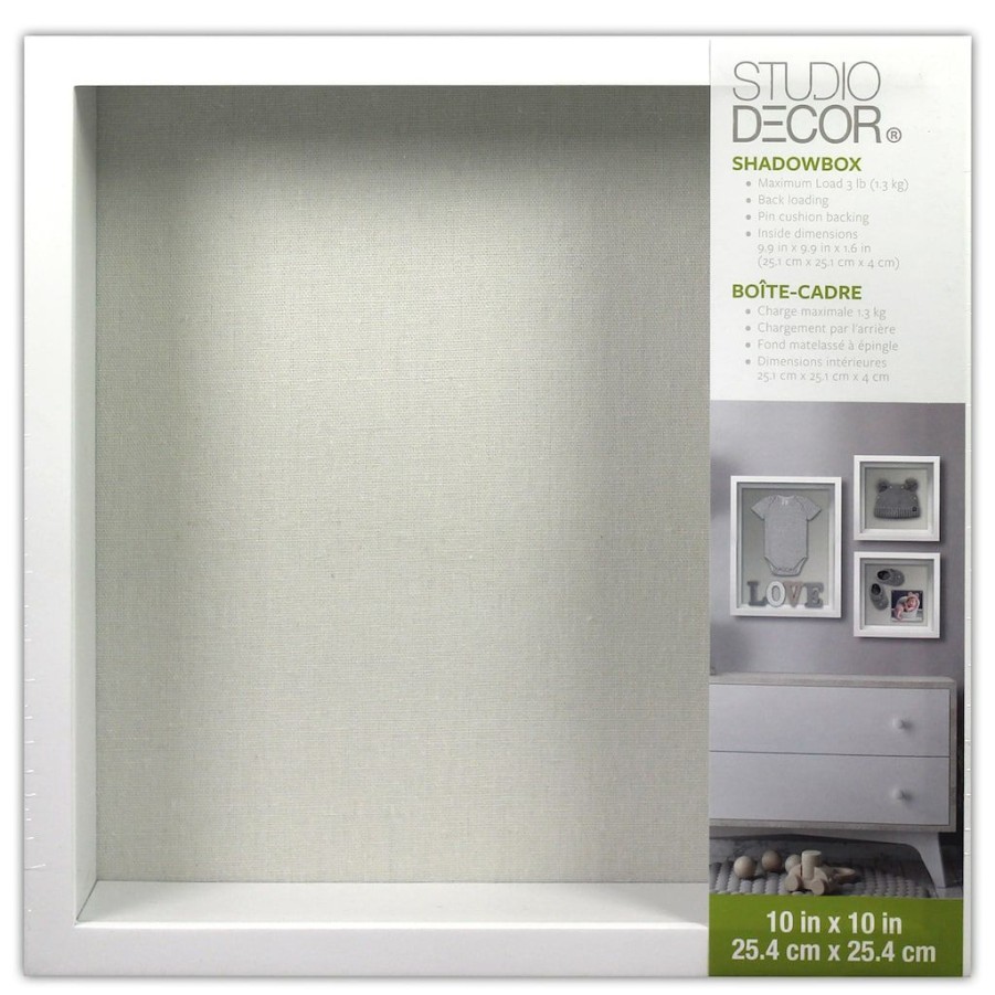 Frames * | Cheapest 12 Pack: White Flat 10 X 10 Shadow Box By Studio Decor By Studio Decor