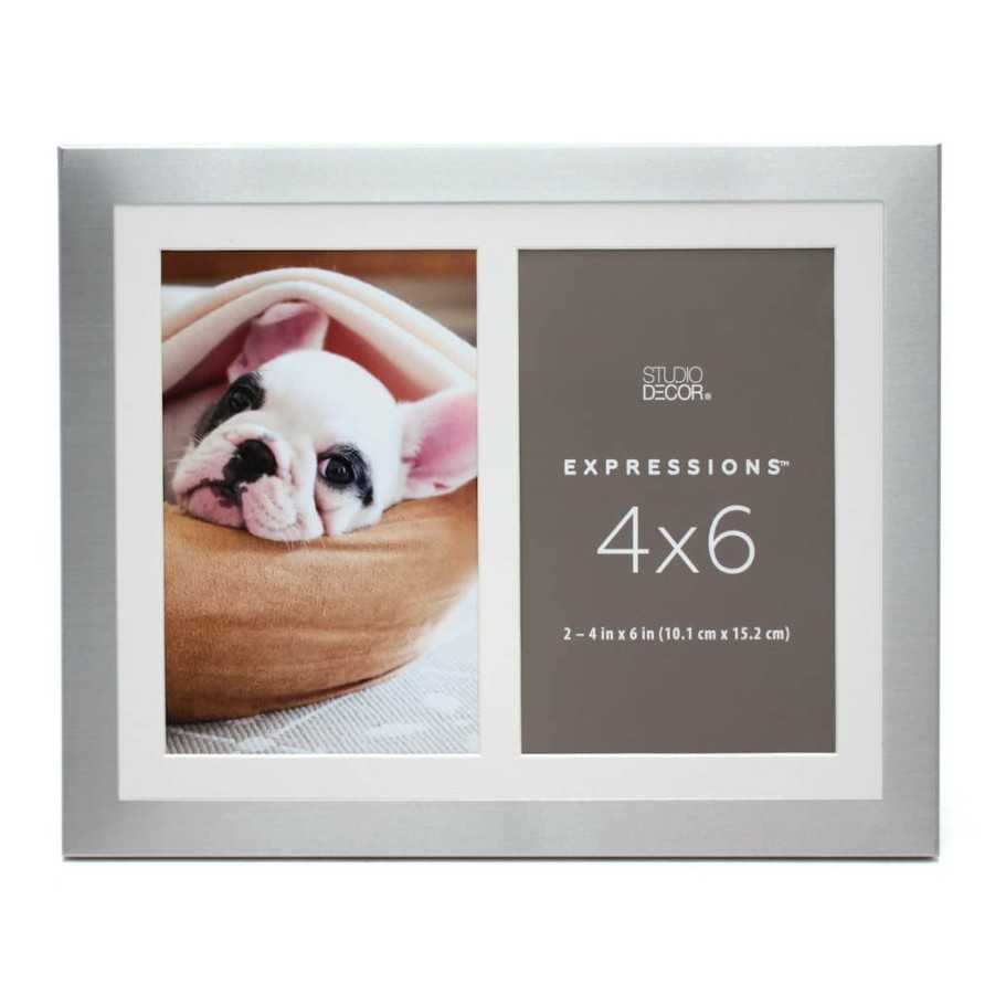 Frames * | Cheap 2 Opening Silver 4 X 6 Collage Frame, Expressions By Studio Decor By Studio Decor