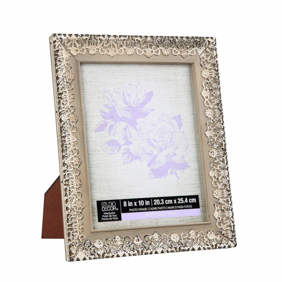 Frames * | Brand New 12 Pack: Graywashed Lace Overlay 8 X 10 Frame, Expressions By Studio Decor By Studio Decor