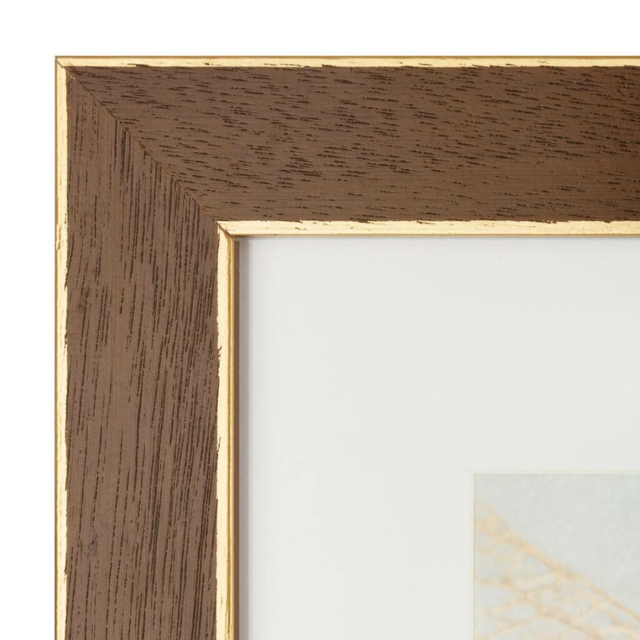 Frames * | Wholesale 8 Pack: Walnut & Gold Trim Frame With Mat, Gallery By Studio Decor By Studio Decor Brown/Gold