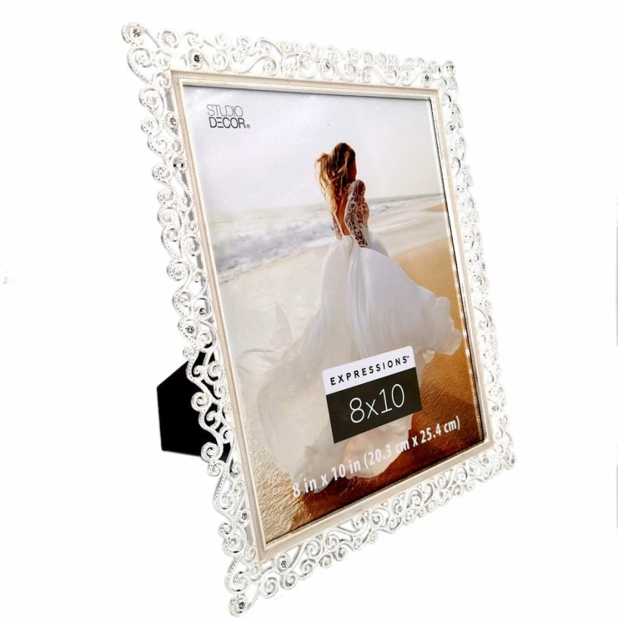 Frames * | Wholesale 12 Pack: Silver Scroll Jeweled 8 X 10 Frame, Expressions By Studio Decor By Studio Decor