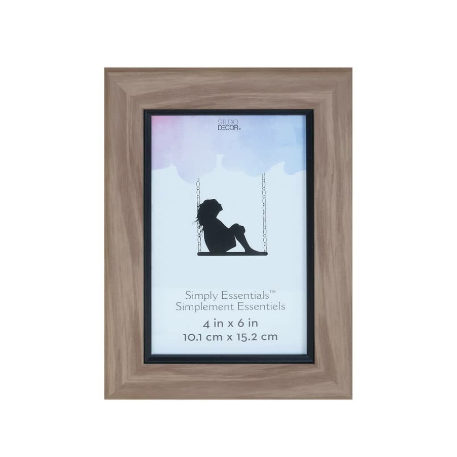 Frames * | Budget Brown With Black Edge 4 X 6 Frame, Simply Essentials By Studio Decor By Studio Decor