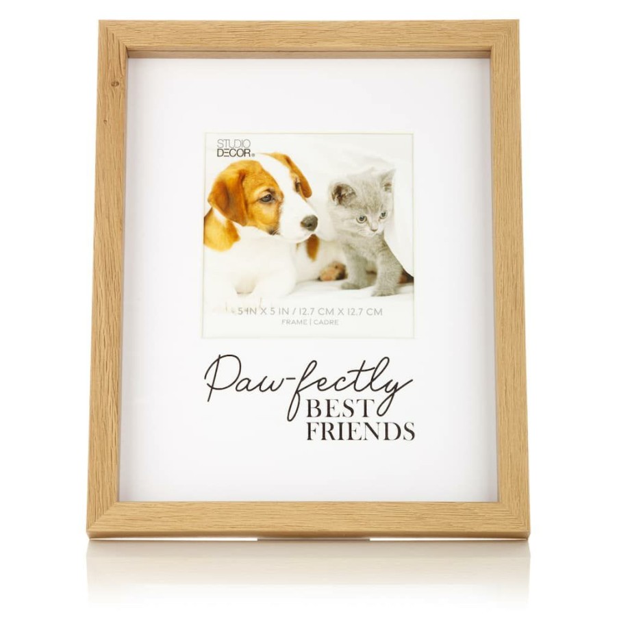 Frames * | Hot Sale Natural Paw-Fectly Best Friends 5 X 5 Tabletop Frame By Studio Decor By Studio Decor