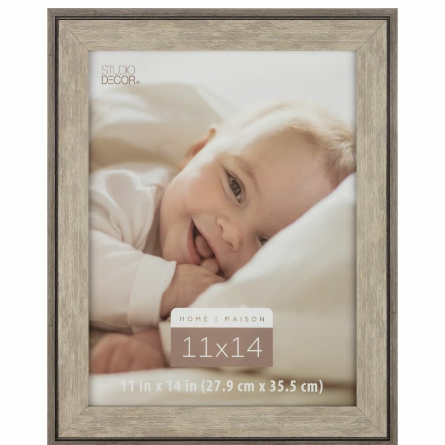 Frames * | Top 10 8 Pack: Gray Wash Two-Tone 11 X 14 Frame, Home By Studio Decor By Studio Decor