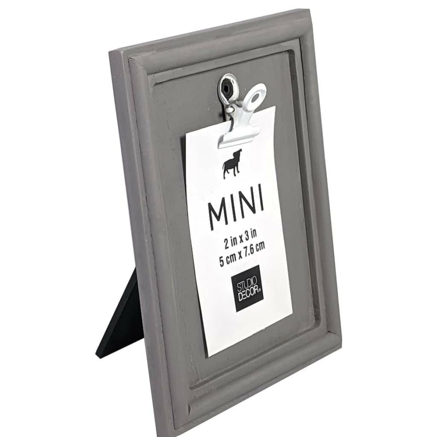 Frames * | Best Sale Gray Mini Clip Frame By Studio Decor By Studio Decor