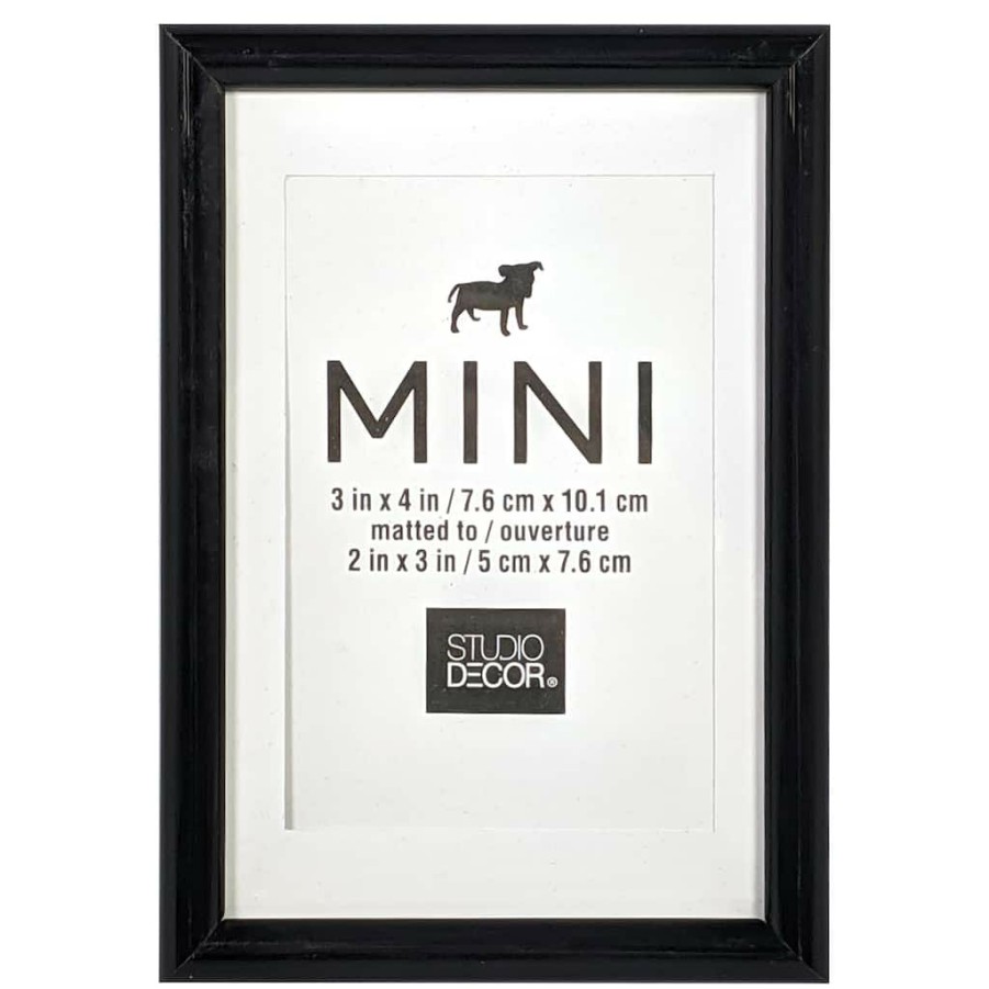 Frames * | Top 10 24 Pack: Black 2 X 3 Mini Frame With Mat By Studio Decor By Studio Decor