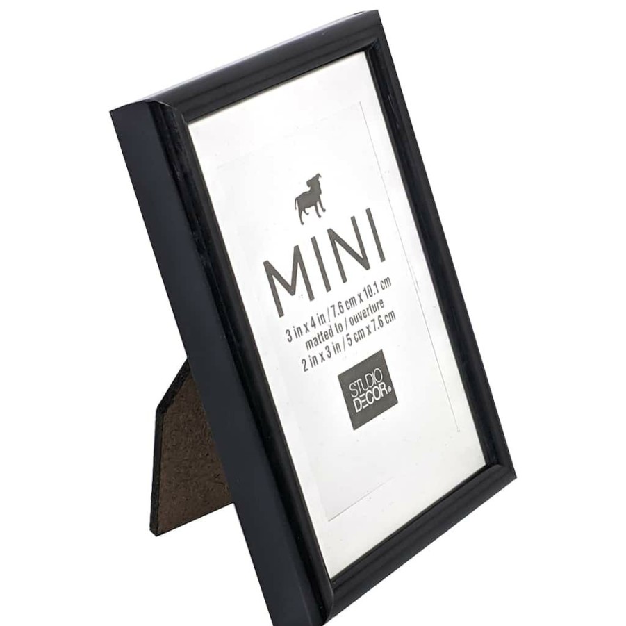 Frames * | Top 10 24 Pack: Black 2 X 3 Mini Frame With Mat By Studio Decor By Studio Decor