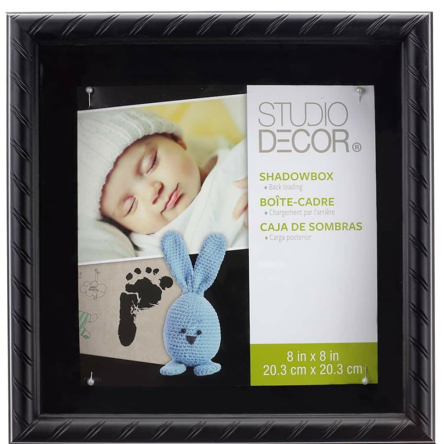 Frames * | Best Deal Black Rope Shadow Box, 8 X 8 By Studio Decor By Studio Decor