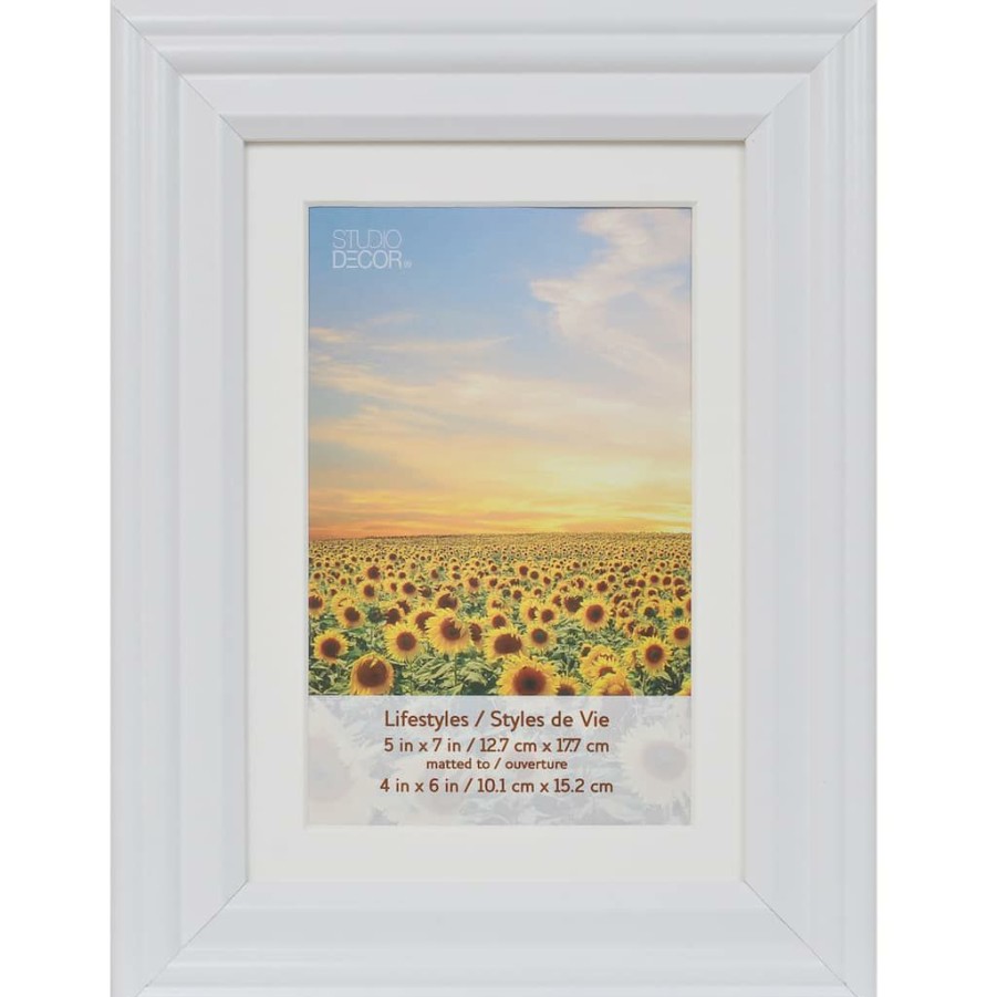 Frames * | Deals White 4 X 6 Frame With Mat Lifestyles By Studio Decor , 5 Pack