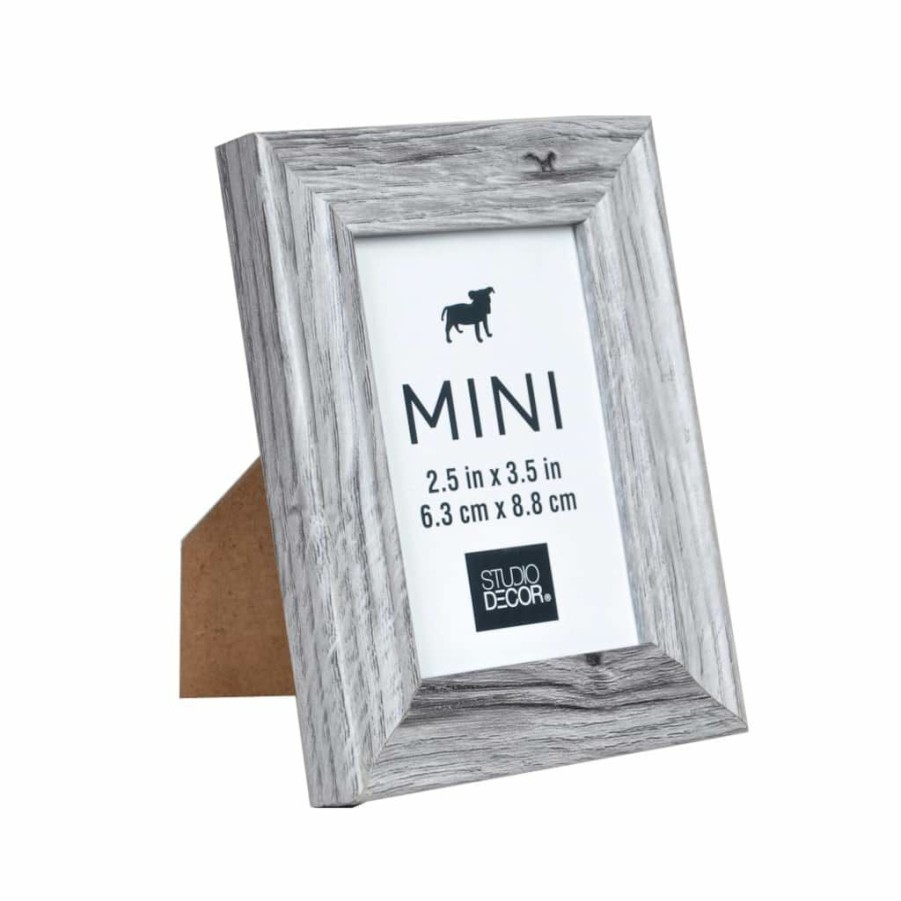 Frames * | Outlet 24 Pack: Gray Wood Grain 2.5 X 3.5 Mini Frame By Studio Decor By Studio Decor