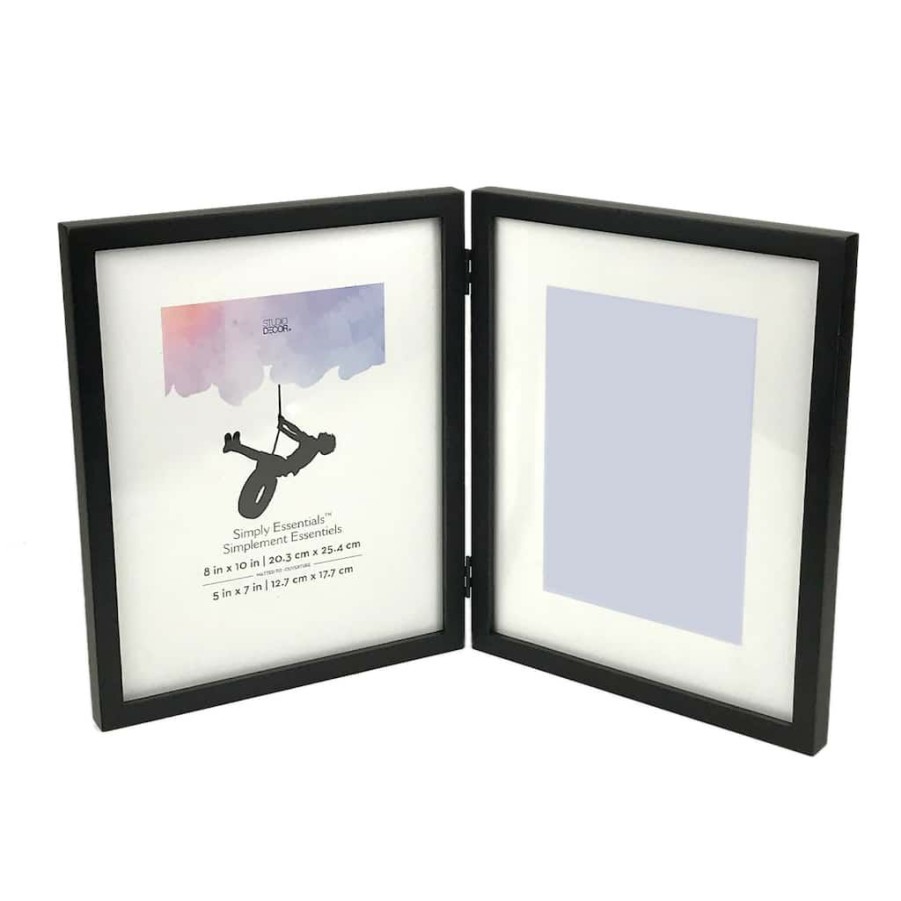 Frames * | Cheap Black Hinged Frame, 8 X 10 With 5 X 7 Mat, Simply Essentials By Studio Decor By Studio Decor