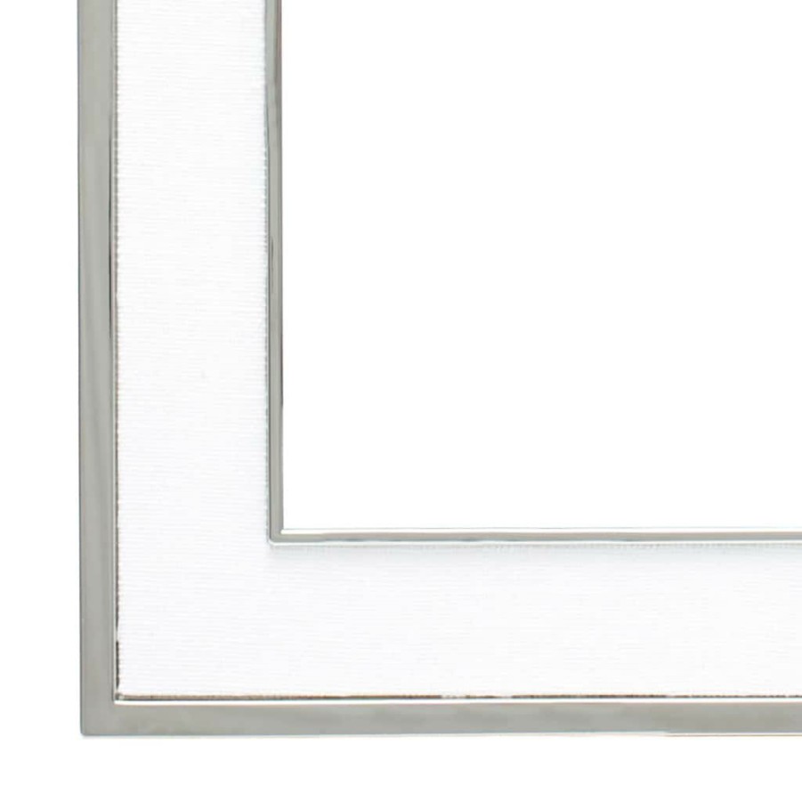 Frames * | Best Deal Silver With White Fabric 4 X 6 Frame, Expressions By Studio Decor By Studio Decor