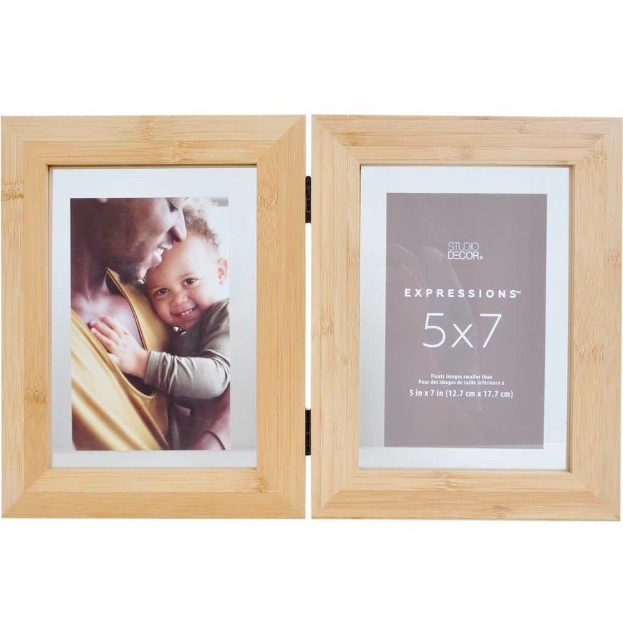 Frames * | Best Deal 2 Opening Hinged Bamboo Float Frame, Expressions By Studio Decor By Studio Decor