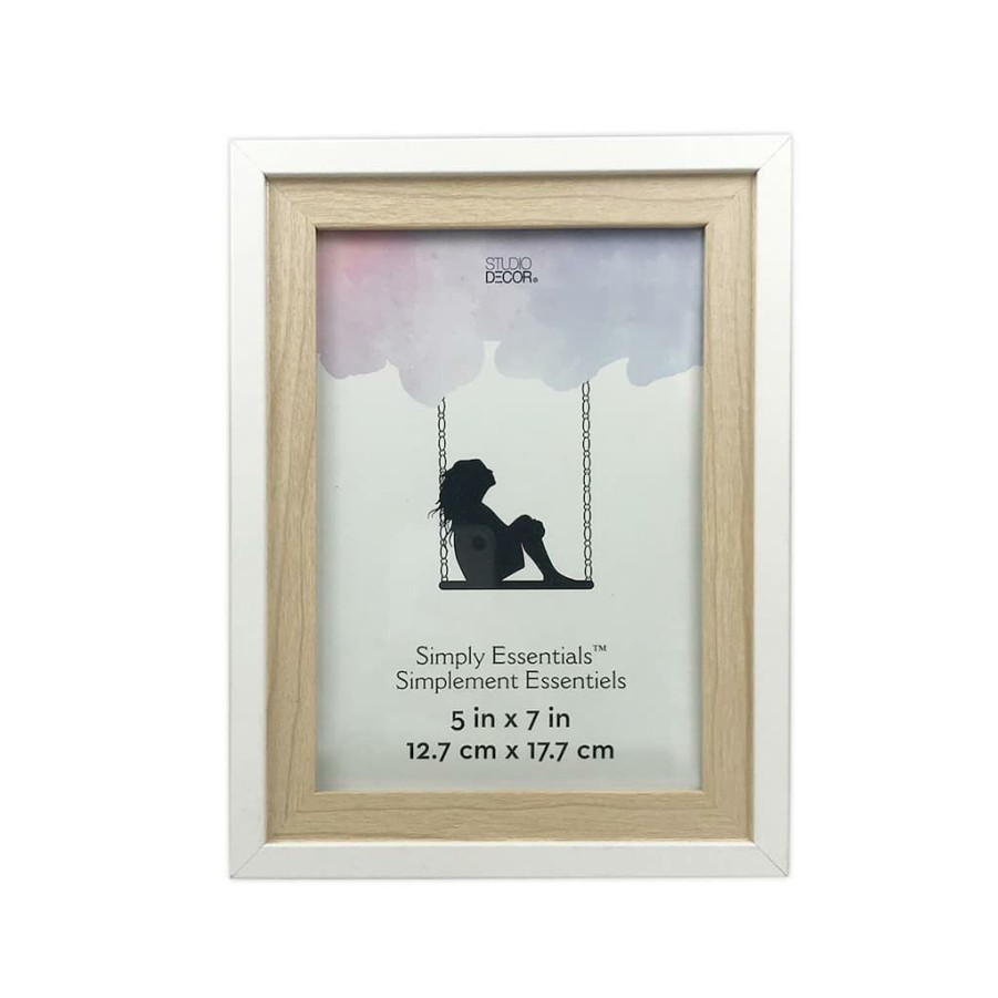 Frames * | Buy 12 Pack: White & Natural Two-Tone 5 X 7 Frame, Simply Essentials By Studio Decor By Studio Decor