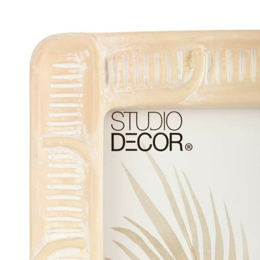 Frames * | Hot Sale White Stone Natural Textured Picture Frame By Studio Decor By Studio Decor