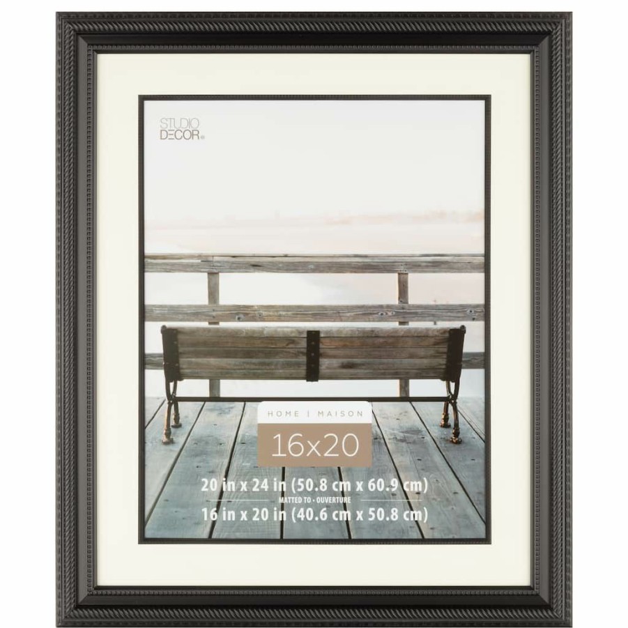 Frames * | Flash Sale 6 Pack: Black Rope 16 X 20 Frame With Mat, Home By Studio Decor By Studio Decor