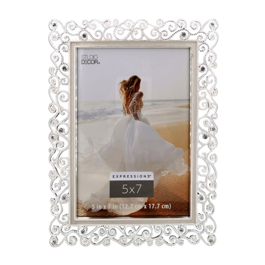 Frames * | Best Pirce 12 Pack: Silver Scroll Jeweled 5 X 7 Frame, Expressions By Studio Decor By Studio Decor