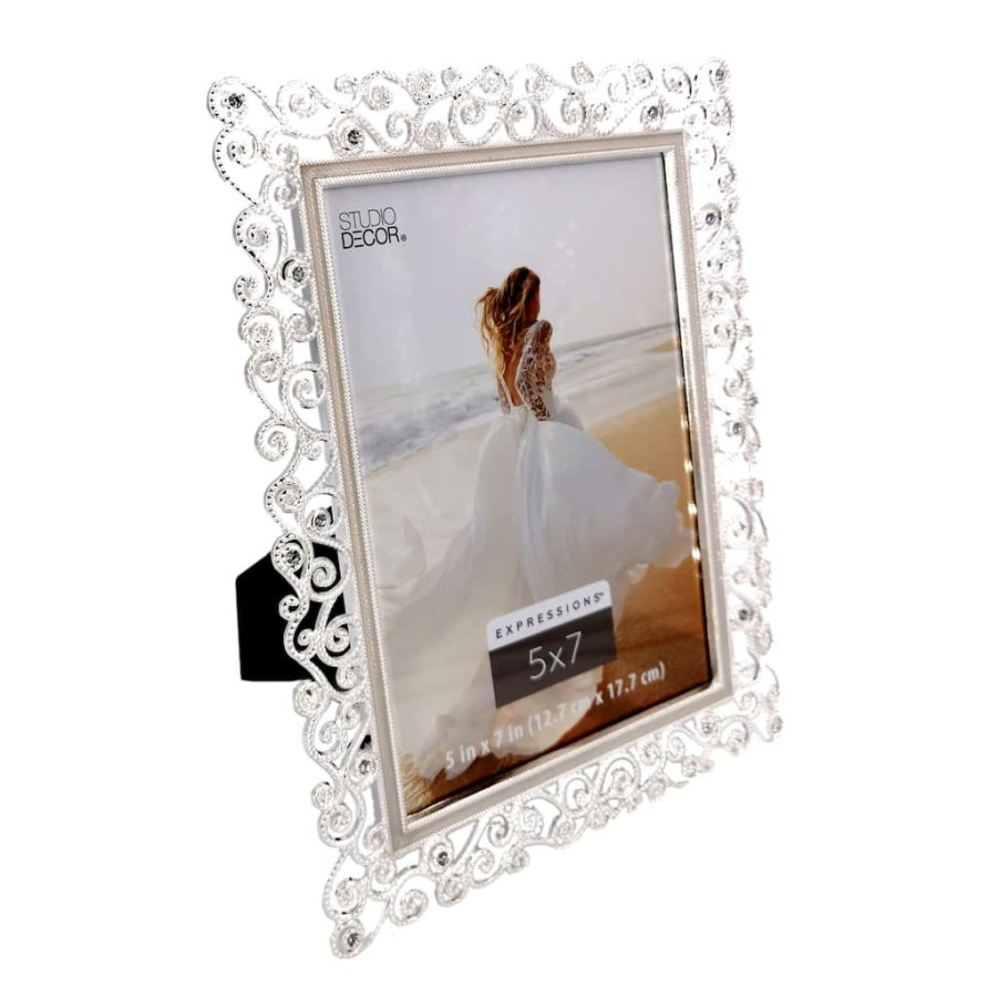 Frames * | Best Pirce 12 Pack: Silver Scroll Jeweled 5 X 7 Frame, Expressions By Studio Decor By Studio Decor