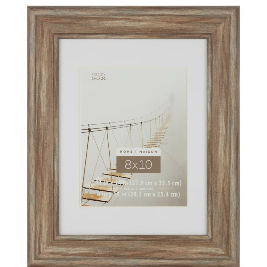 Frames * | Top 10 8 Pack: Rustic Brown 8 X 10 Frame With Mat, Home By Studio Decor By Studio Decor