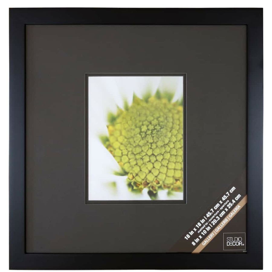 Frames * | Top 10 Square Gallery Wall Frame With Double Mat By Studio Decor By Studio Decor Black