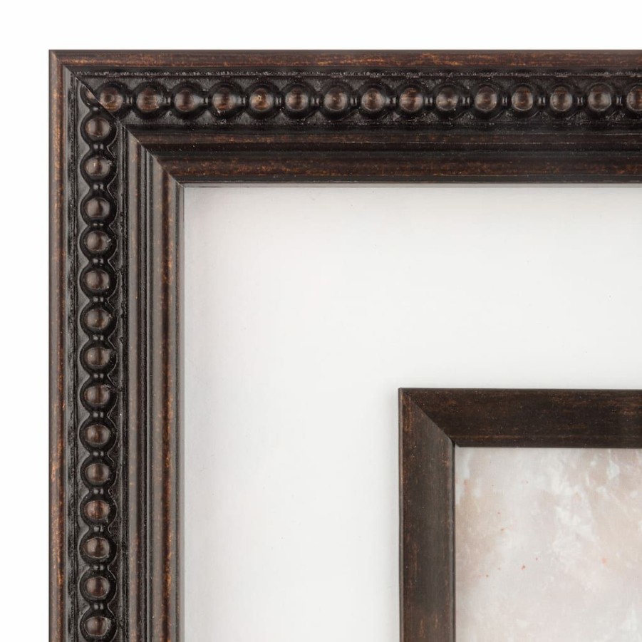 Frames * | Brand New 5 X 7 Metallic Bronzed Beaded Frame With Mat, Gallery By Studio Decor By Studio Decor