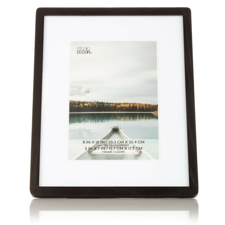 Frames * | Outlet Black Round Corner 5 X 7 Frame With Mat By Studio Decor By Studio Decor