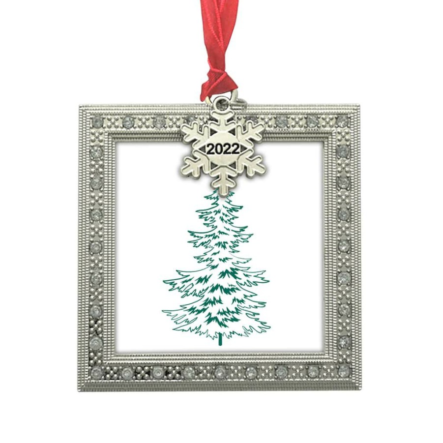 Frames * | Buy Silver Decorative 2022 Square Ornament Frame With Snowflake By Studio Decor By Studio Decor