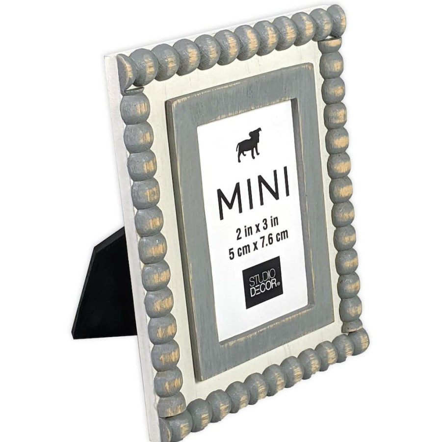 Frames * | Cheapest 24 Pack: Gray & White Beaded 2 X 3 Mini Frame By Studio Decor By Studio Decor