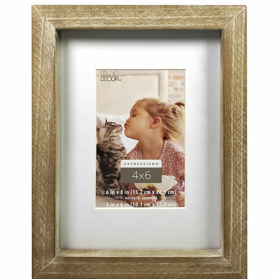 Frames * | Top 10 12 Pack: Rustic Wood 4 X 6 Frame With Mat, Expressions By Studio Decor By Studio Decor