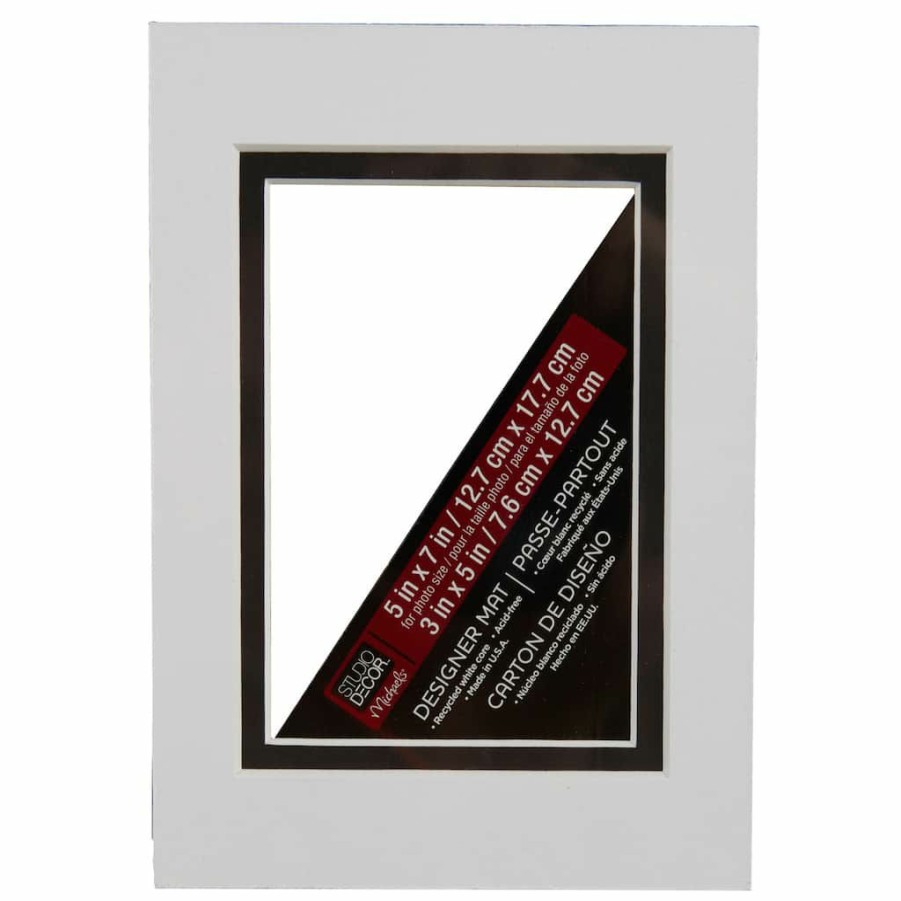 Frames * | Brand New 5 X 7 Double Mat By Studio Decor , 3 X 5 Opening By Studio Decor