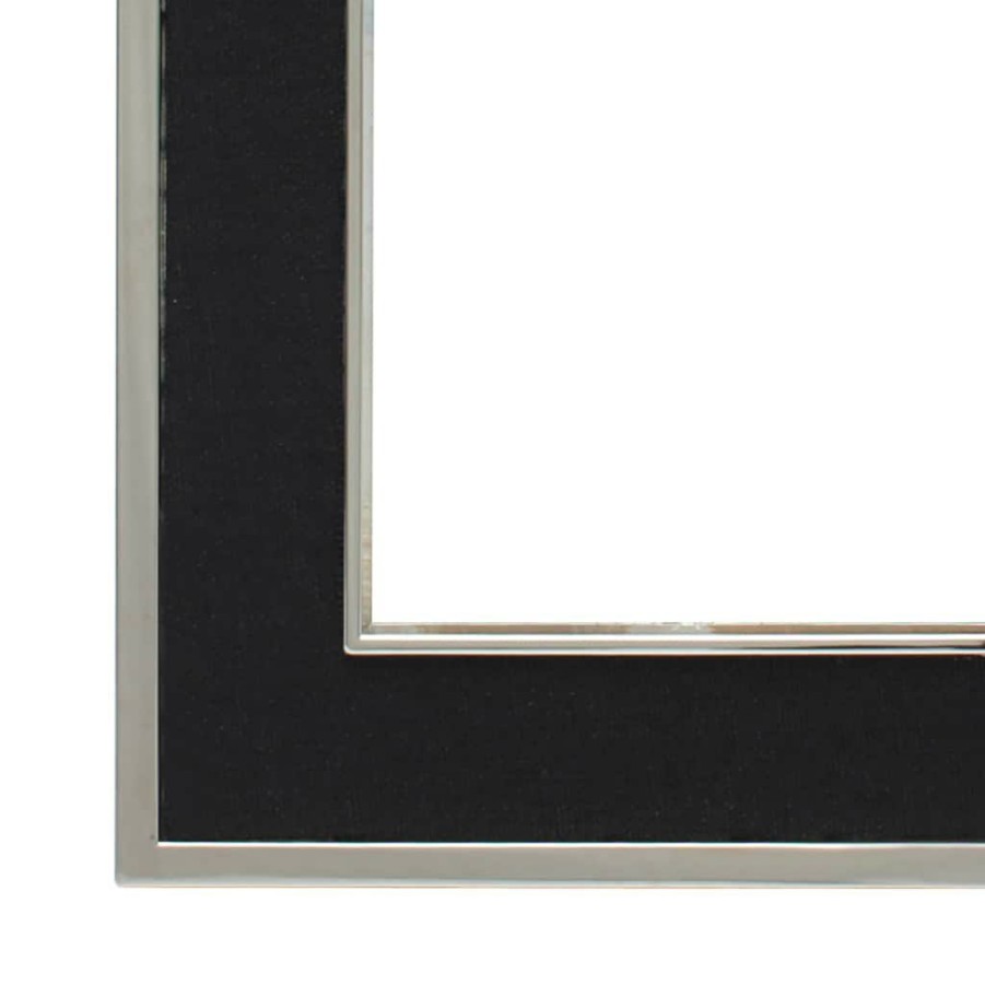 Frames * | Best Pirce Silver With Black Fabric 4 X 6 Frame, Expressions By Studio Decor By Studio Decor