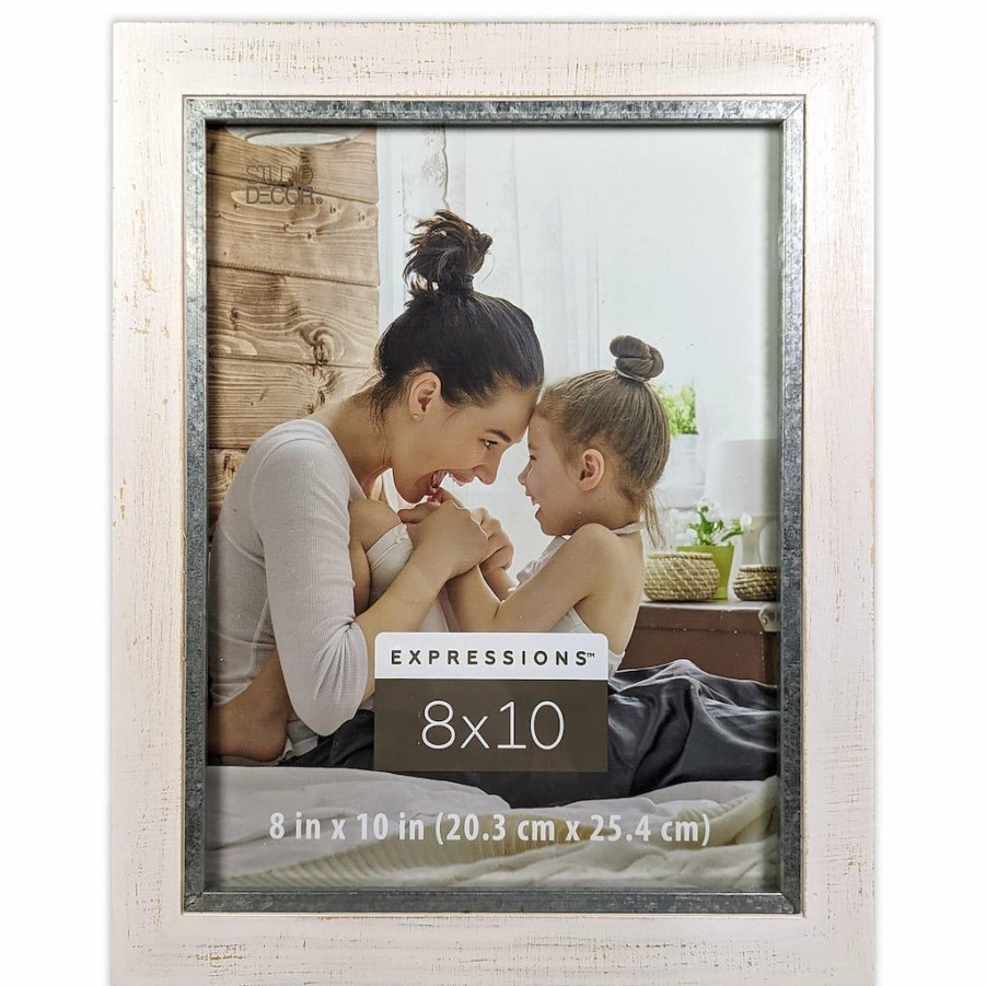 Frames * | Buy 12 Pack: White With Silver Edge 8 X 10 Frame, Expressions By Studio Decor By Studio Decor