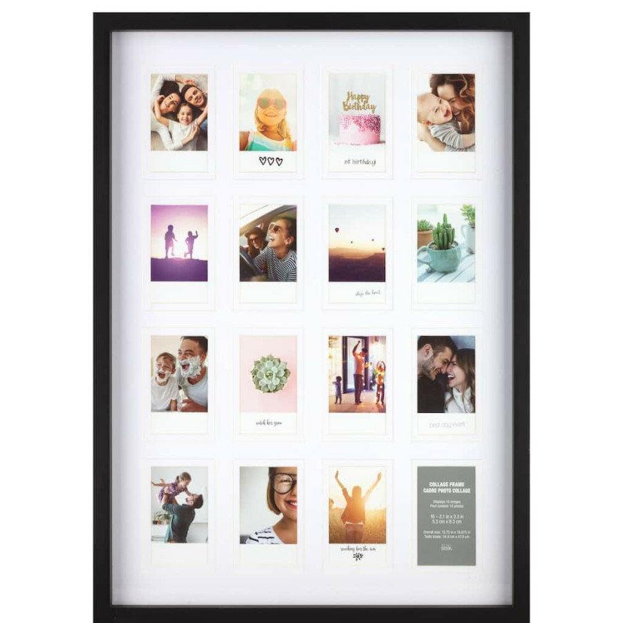 Frames * | Top 10 16 Opening Black Instax Collage Frame By Studio Decor By Studio Decor