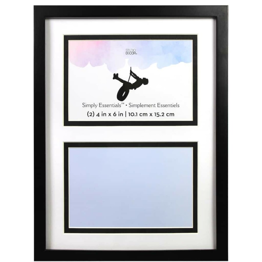 Frames * | Best Pirce 2 Opening Black 4 X 6 Collage Frame, Simply Essentials By Studio Decor By Studio Decor