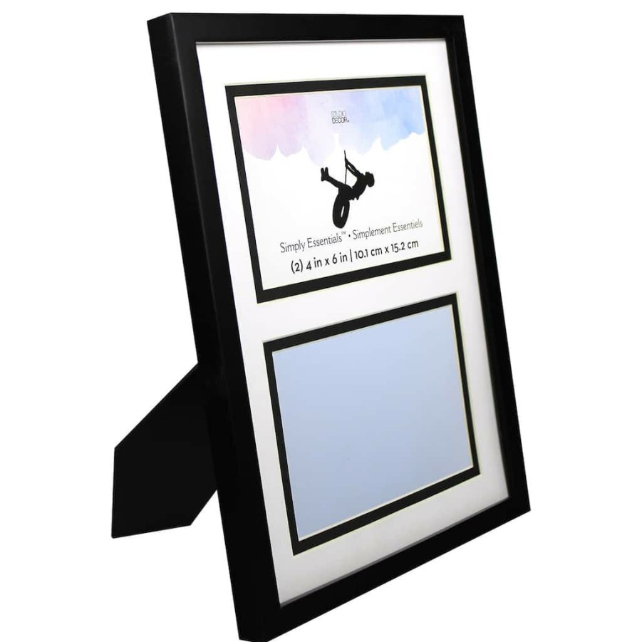 Frames * | Best Pirce 2 Opening Black 4 X 6 Collage Frame, Simply Essentials By Studio Decor By Studio Decor