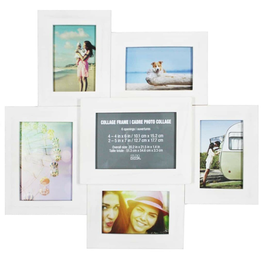 Frames * | Promo 6 Pack: 6 Opening White Collage Frame By Studio Decor By Studio Decor