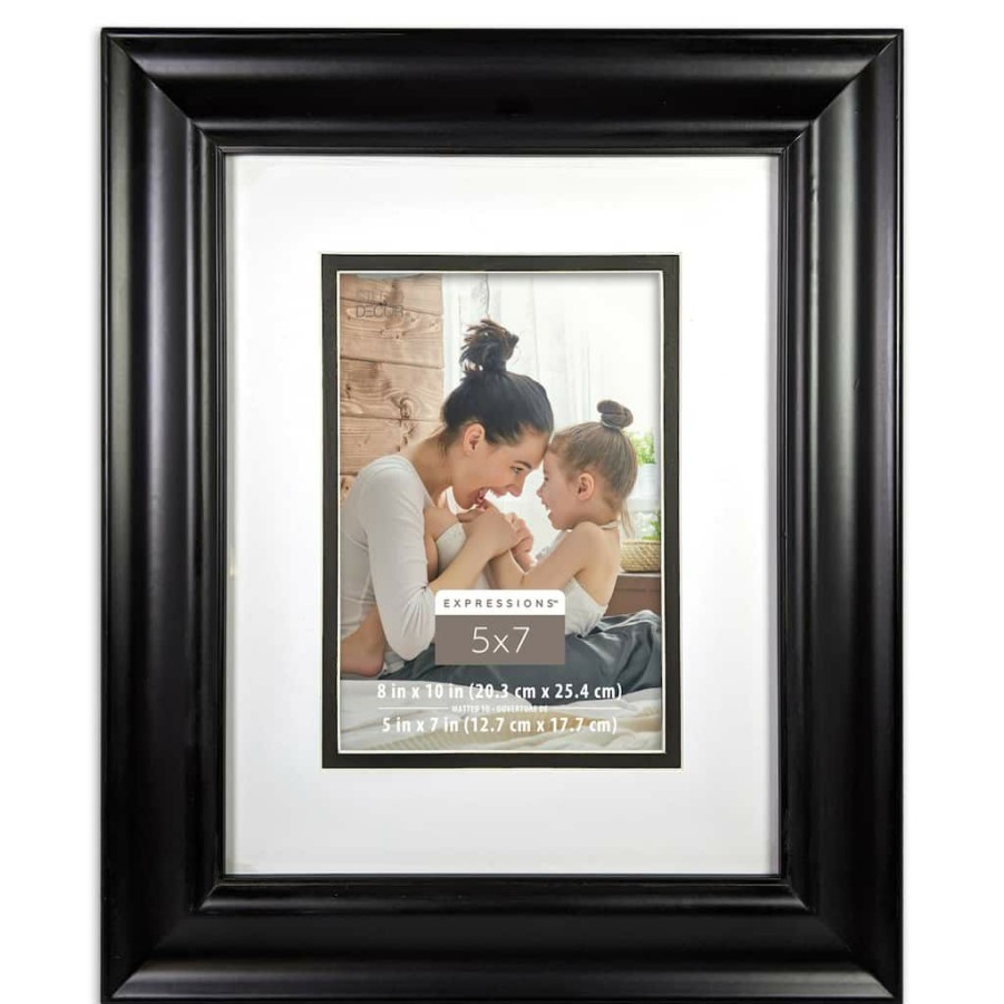 Frames * | Top 10 12 Pack: Black Beveled 5 X 7 Frame With Double Mat, Expressions By Studio Decor By Studio Decor