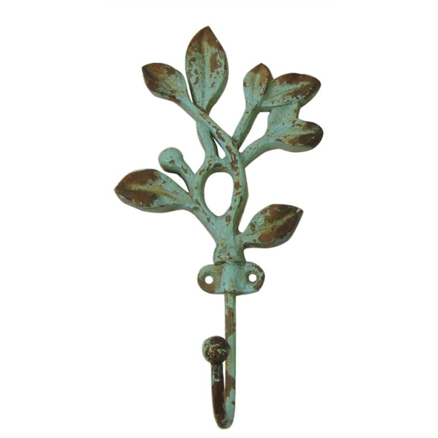 Home & Decor * | Deals Sage Leaf Pewter Hook By Studio Decor By Studio Decor