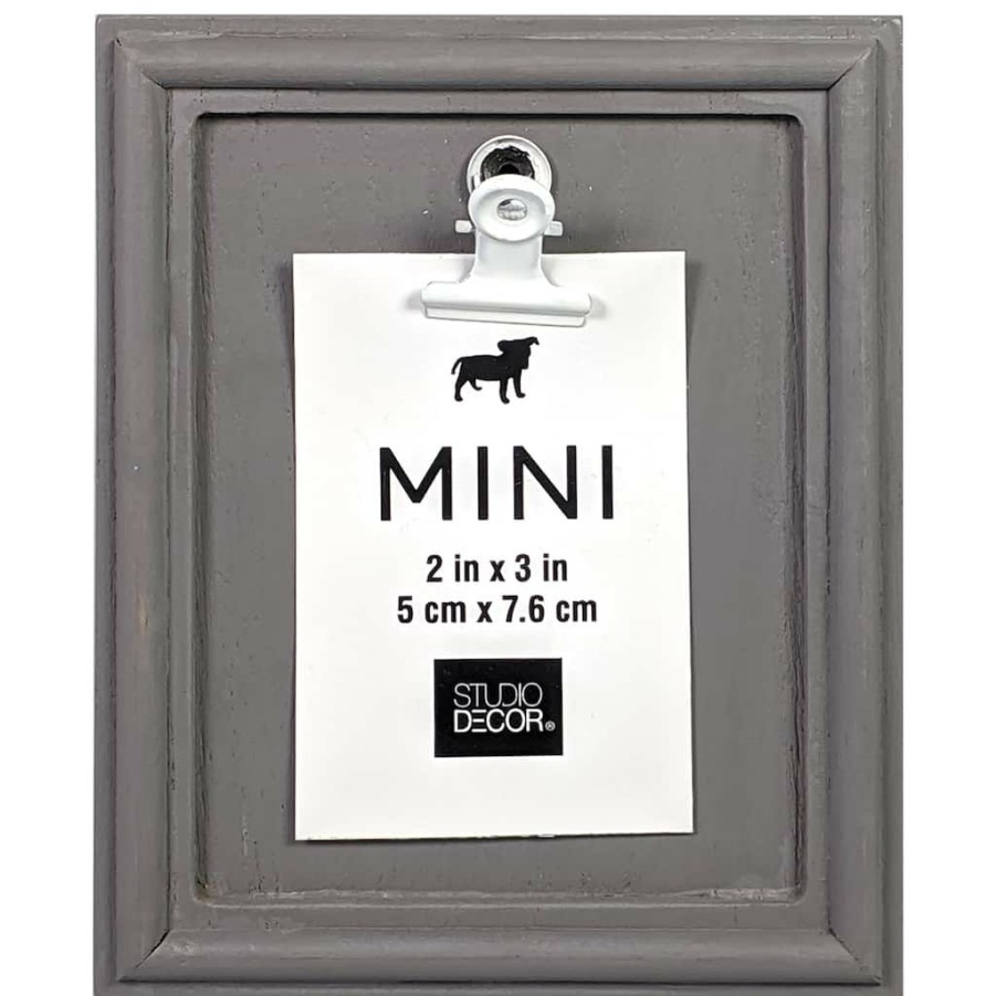 Frames * | Buy 24 Pack: Gray 2 X 3 Mini Clip Frame By Studio Decor By Studio Decor