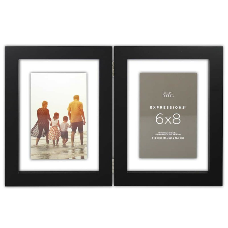 Frames * | Buy 12 Pack: 2 Opening Black Hinge 6 X 8 Float Frame, Expressions By Studio Decor By Studio Decor