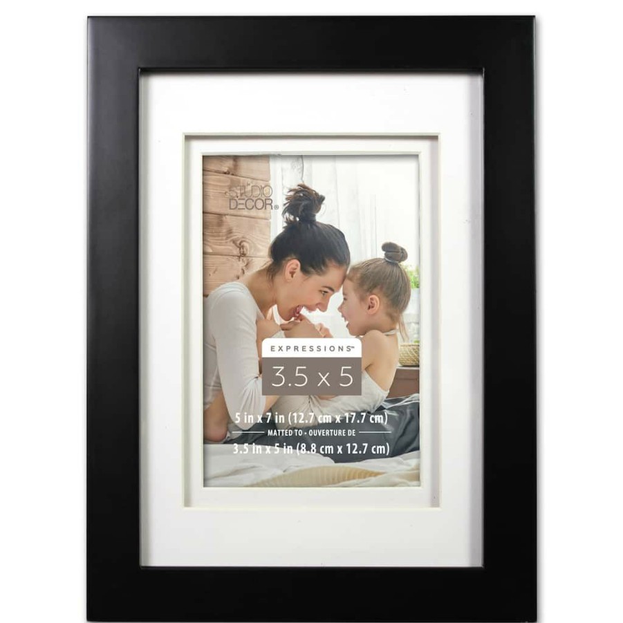 Frames * | Flash Sale 12 Pack: Black 3.5 X 5 Frame With Double Mat, Expressions By Studio Decor By Studio Decor