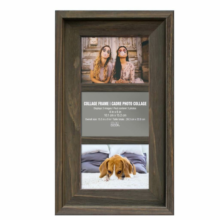 Frames * | Promo 8 Pack: 3 Opening Gray Wash Barnwood 4 X 6 Collage Frame By Studio Decor By Studio Decor