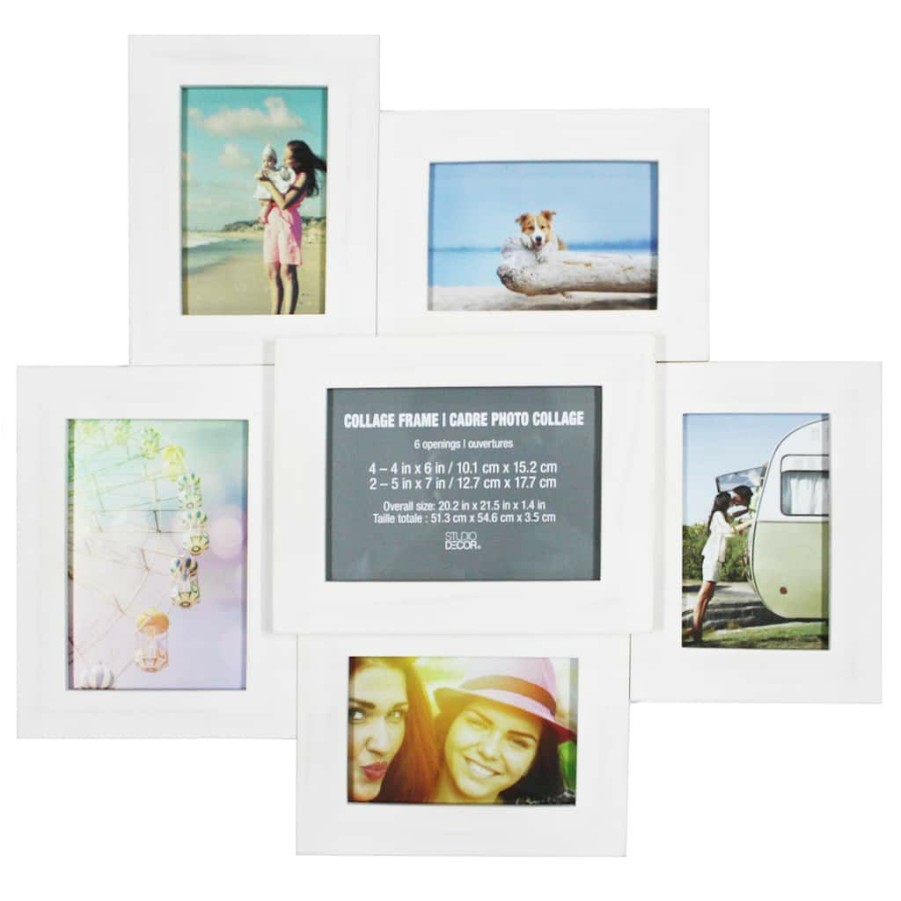 Frames * | Promo 6 Opening White Collage Frame By Studio Decor By Studio Decor