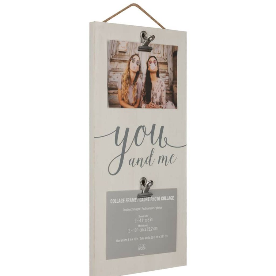 Frames * | Outlet 2 Opening You & Me White Collage Frame With Clips By Studio Decor By Studio Decor