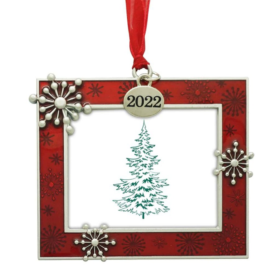 Frames * | Best Pirce Red 2022 Snowflake Rectangle Ornament Frame By Studio Decor By Studio Decor