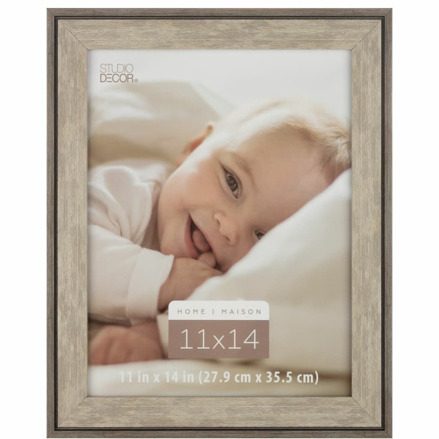 Frames * | Flash Sale Wash Two-Tone Frame, Home Collection By Studio Decor By Studio Decor Gray